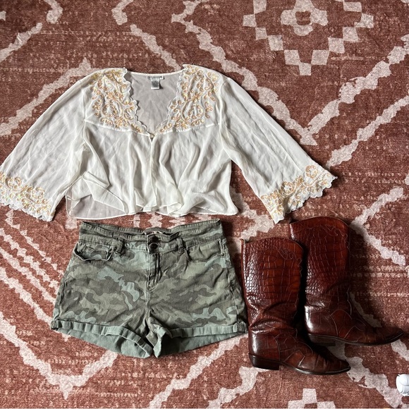 Vintage Embroidered sheer top - Picture 1 of 6